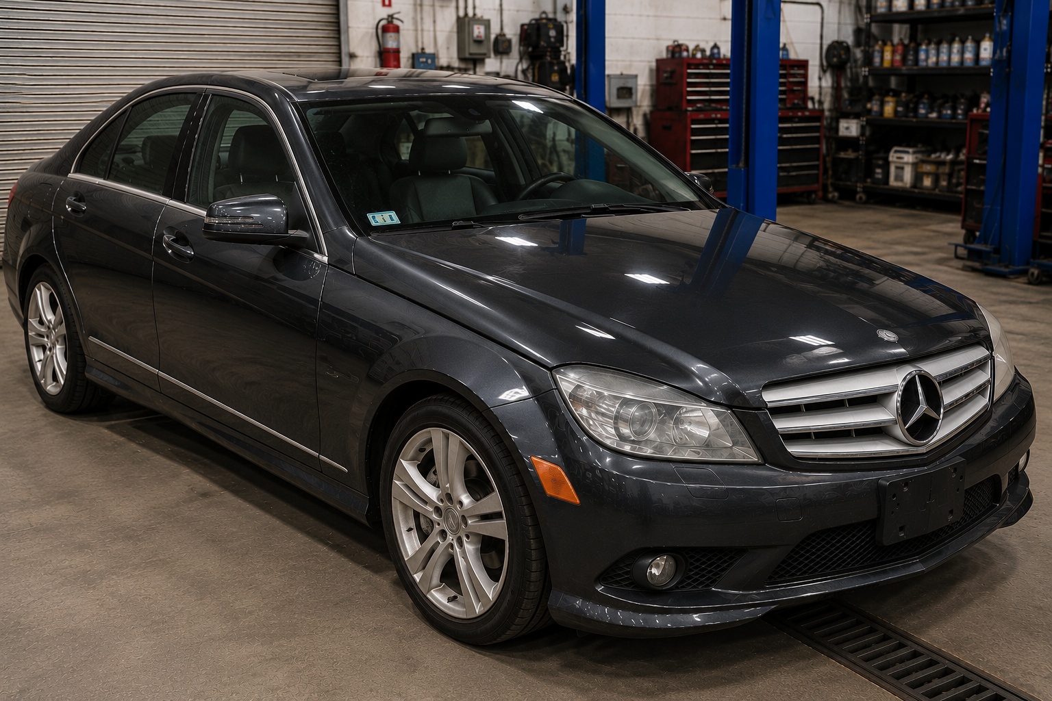 2014 Mercedes-Benz C-Class W204 after collision repair at Tuxford